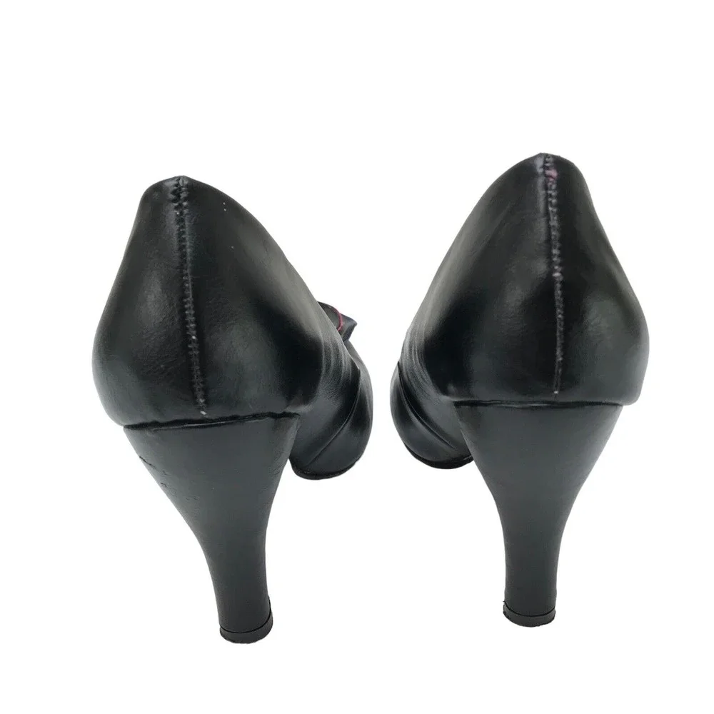 MADDEN GIRL Pin Up SASHHA Black Faux Leather Shoes Heels Size 7 - Picture 4 of 7